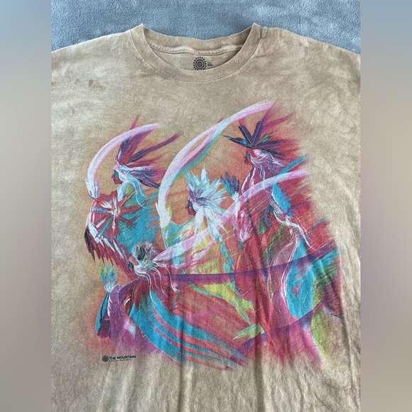 The Mountain Native American T Shirt 2XL Beige Cotton Art Graphic Nature •Mark - Picture 2 of 15
